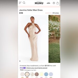Show Me Your Mumu Jasmine Halter Maxi Dress in Champagne Luxe